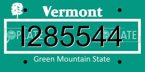 I285544 Vermont License Plate