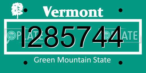 I285744 Vermont License Plate