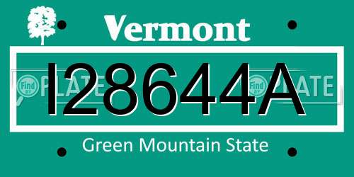 I28644A Vermont License Plate