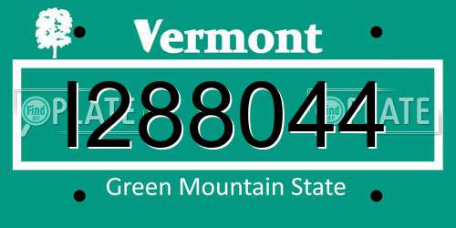 I288044 Vermont License Plate