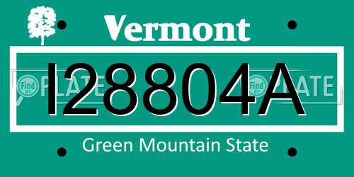 I28804A Vermont License Plate
