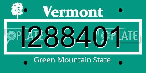I288401 Vermont License Plate