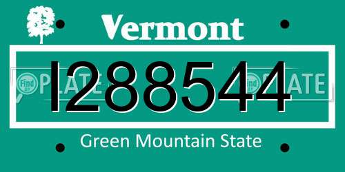 I288544 Vermont License Plate