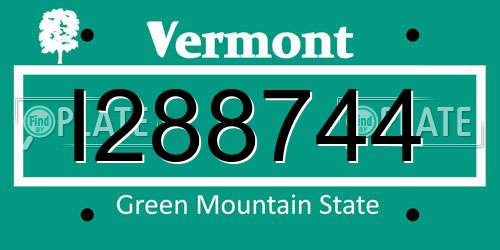 I288744 Vermont License Plate