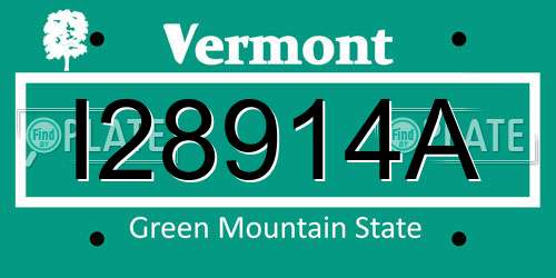 I28914A Vermont License Plate
