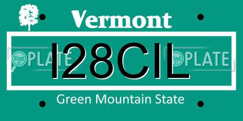 I28CIL Vermont License Plate