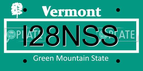 I28NSS Vermont License Plate