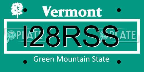 I28RSS Vermont License Plate