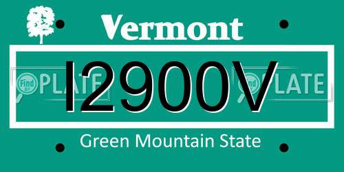 I2900V Vermont License Plate