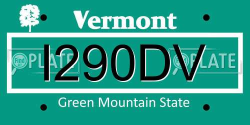 I290DV Vermont License Plate