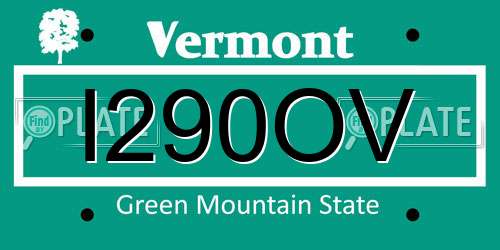 I290OV Vermont License Plate