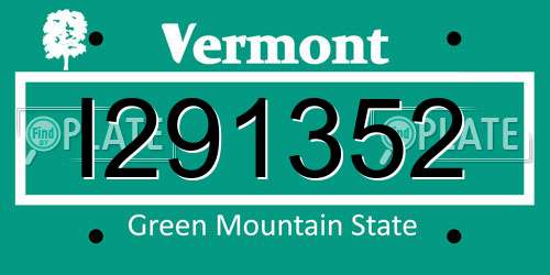I291352 Vermont License Plate