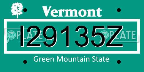I29135Z Vermont License Plate