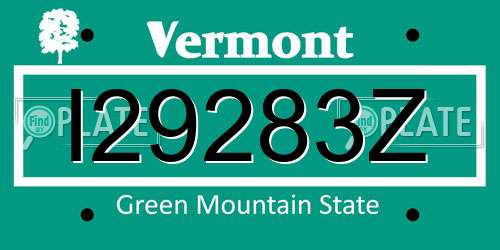 I29283Z Vermont License Plate