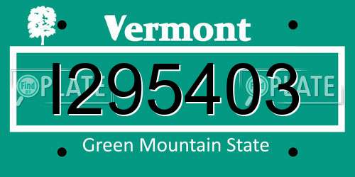I295403 Vermont License Plate