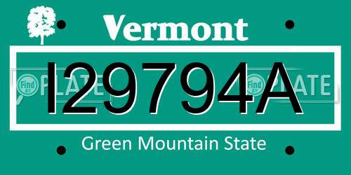 I29794A Vermont License Plate