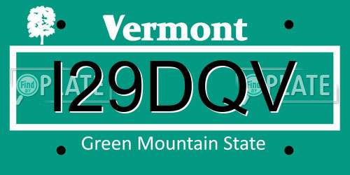 I29DQV Vermont License Plate