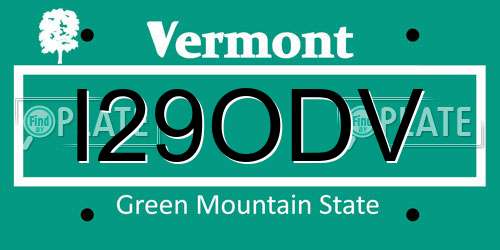I29ODV Vermont License Plate