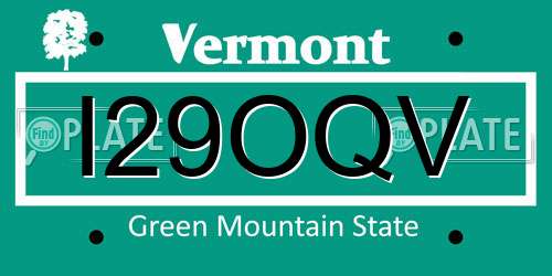 I29OQV Vermont License Plate