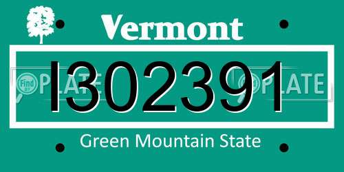 I302391 Vermont License Plate