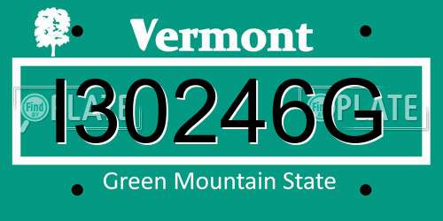 I30246G Vermont License Plate