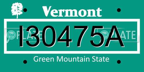 I30475A Vermont License Plate