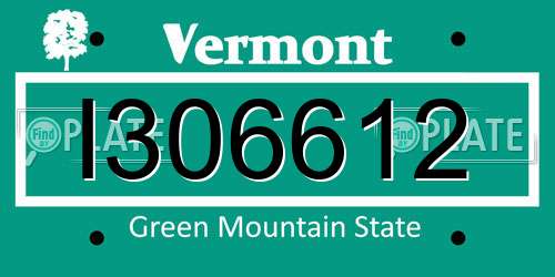 I306612 Vermont License Plate
