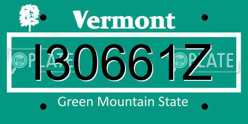 I30661Z Vermont License Plate