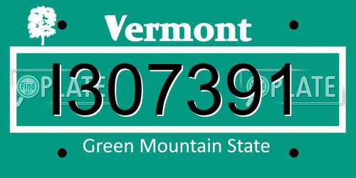 I307391 Vermont License Plate