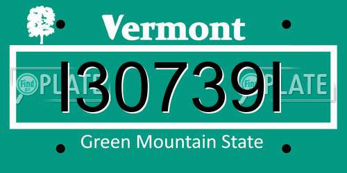I30739I Vermont License Plate