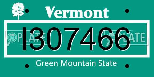 I307466 Vermont License Plate
