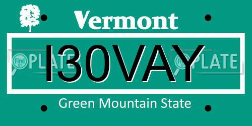 I30VAY Vermont License Plate