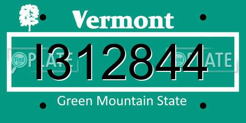 I312844 Vermont License Plate