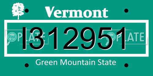 I312951 Vermont License Plate