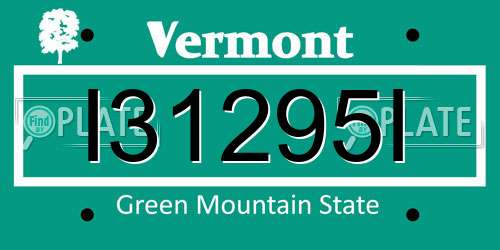 I31295I Vermont License Plate