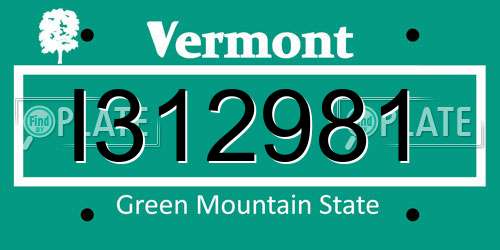I312981 Vermont License Plate