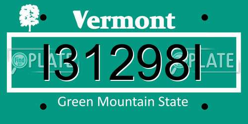 I31298I Vermont License Plate