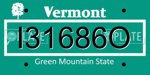 I31686O Vermont License Plate