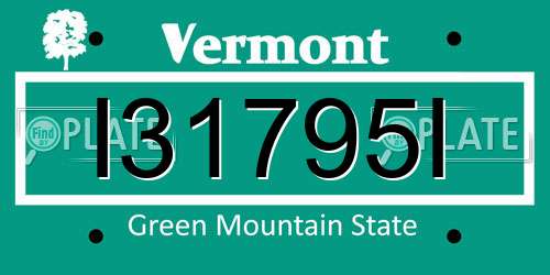 I31795I Vermont License Plate