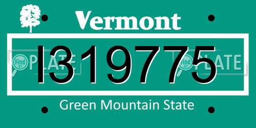 I319775 Vermont License Plate