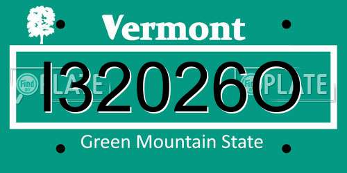 I32026O Vermont License Plate