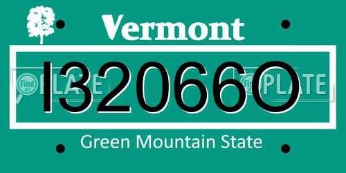 I32066O Vermont License Plate
