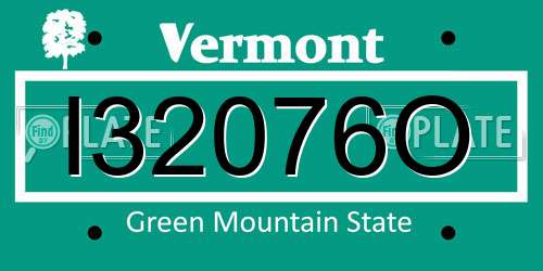 I32076O Vermont License Plate