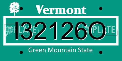 I32126O Vermont License Plate