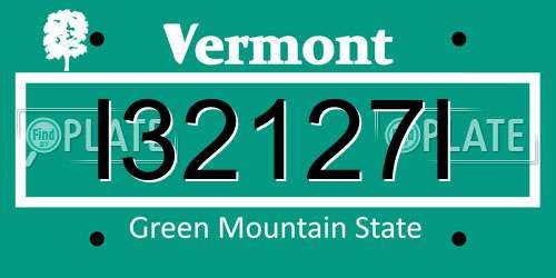 I32127I Vermont License Plate