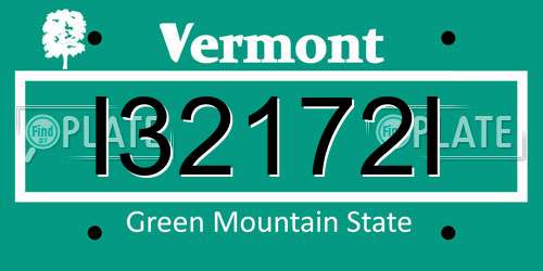 I32172I Vermont License Plate