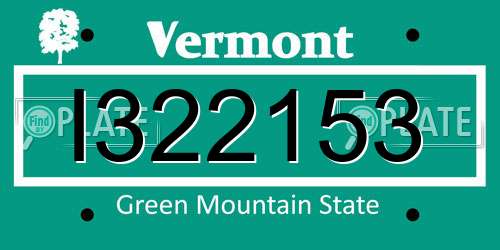 I322153 Vermont License Plate