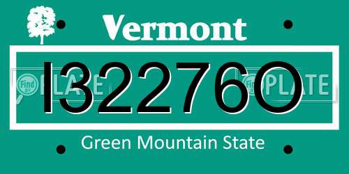 I32276O Vermont License Plate
