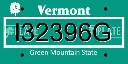 I32396G Vermont License Plate