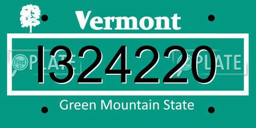 I324220 Vermont License Plate